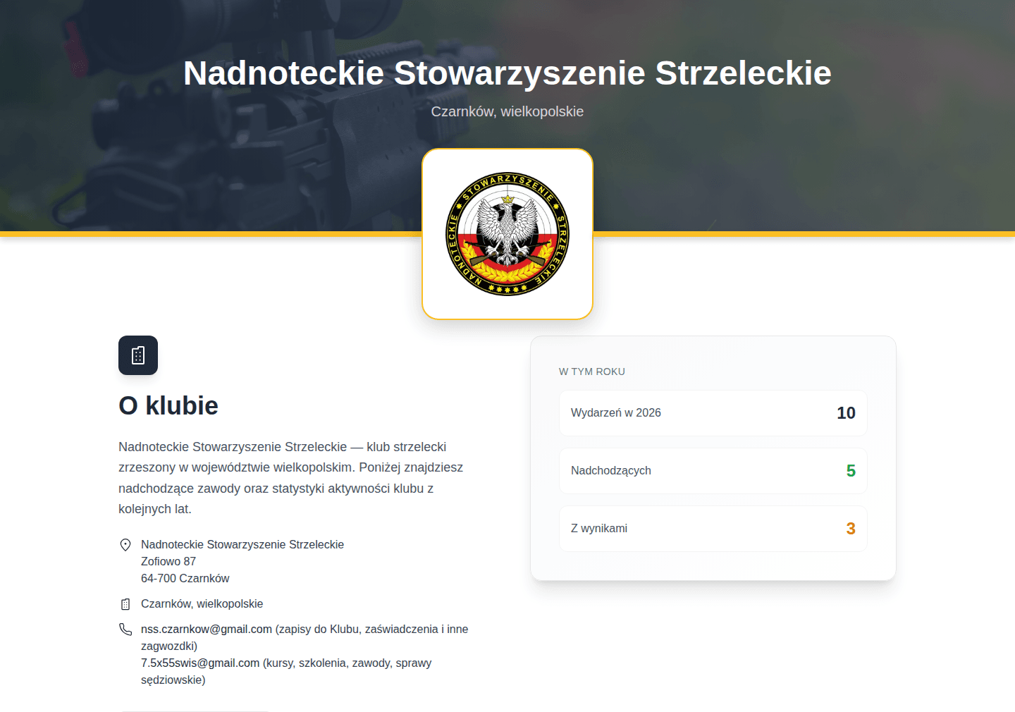 Publiczny profil klubu w MojaBronia